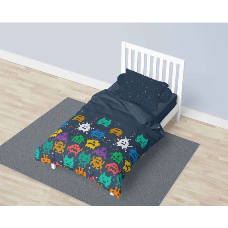 Sprei CALIFORNIA Super Single Ukuran 100x200 motif INVADERS