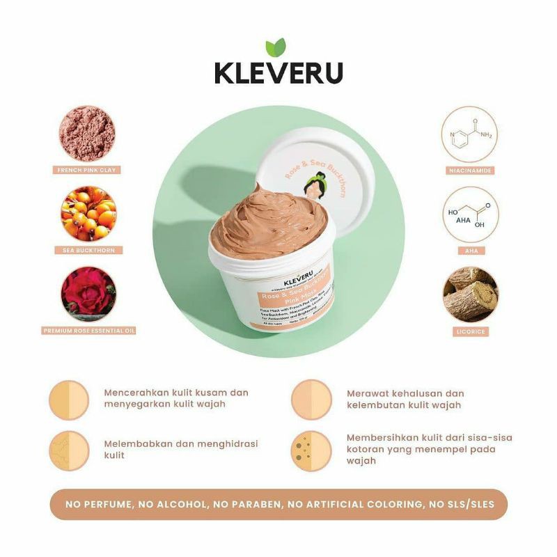 KLEVERU PINK &amp; GREEN MASK 120gr