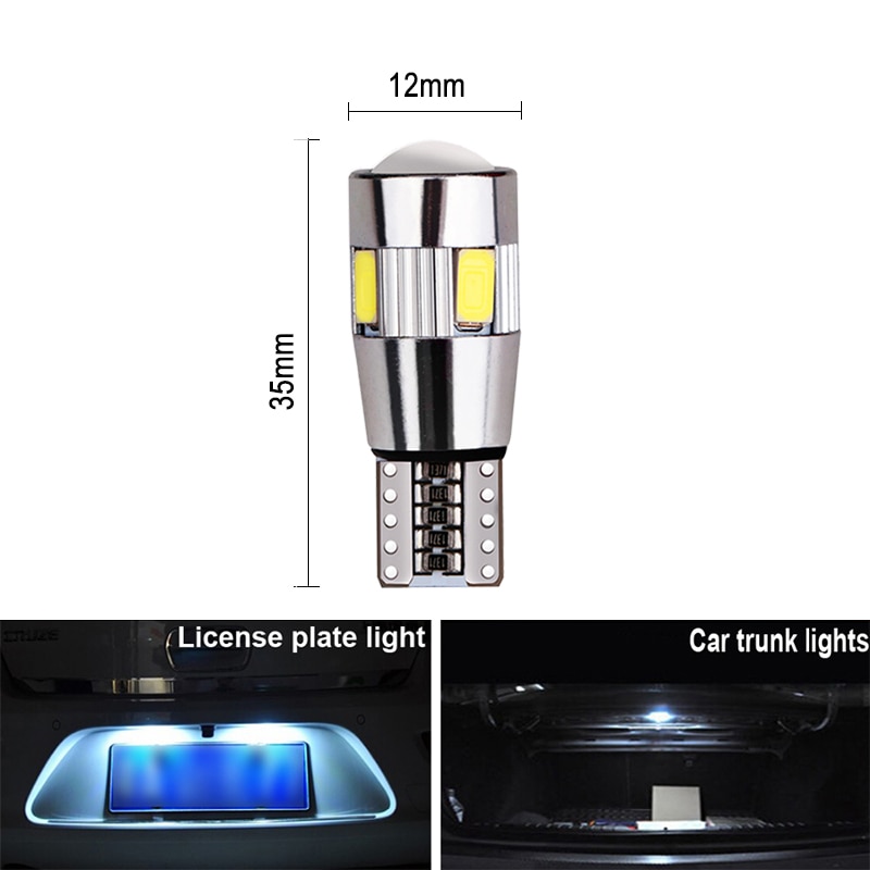 Baru 2x Lampu Bohlam LED 5W5 Mobil T10 W5W Lampu Sinyal LED Canbus 12V 6000K Auto Claerance Wedge Side Reverse Lamps5630 6SMD Blue No error