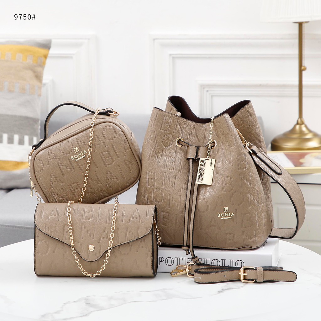 Bo Bucket Bag 3in1 Embossed Leather 9750