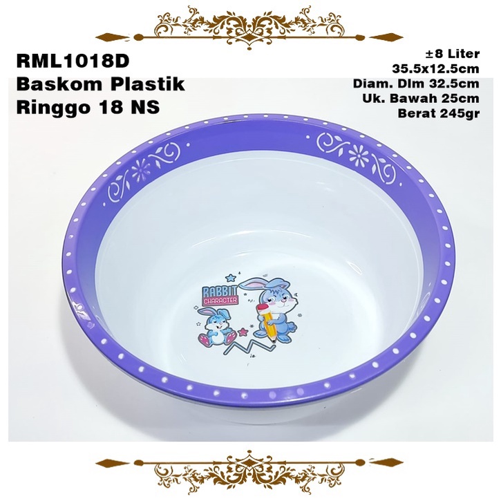 RML1018D Baskom Plastik Ringgo 18 ±8 Liter