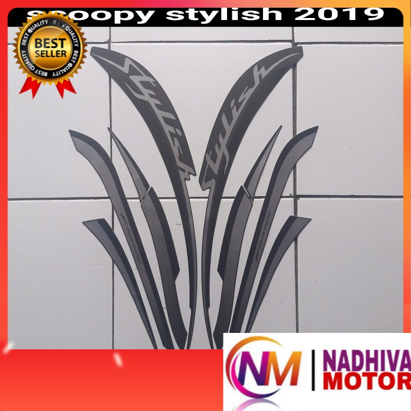 striping stiker motor scoopy stylish 2019 matte brown