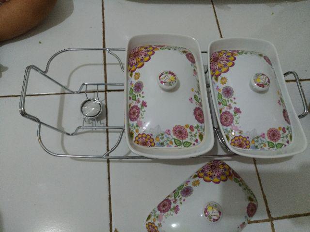 (hanya Di Shopee) Vicenza Alat Saji Dengan Rak / Wadah Sayur / Prasmanan Vicenza - Ba751