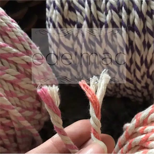 Ecer Tali Katun Macrame Belang Warna twist