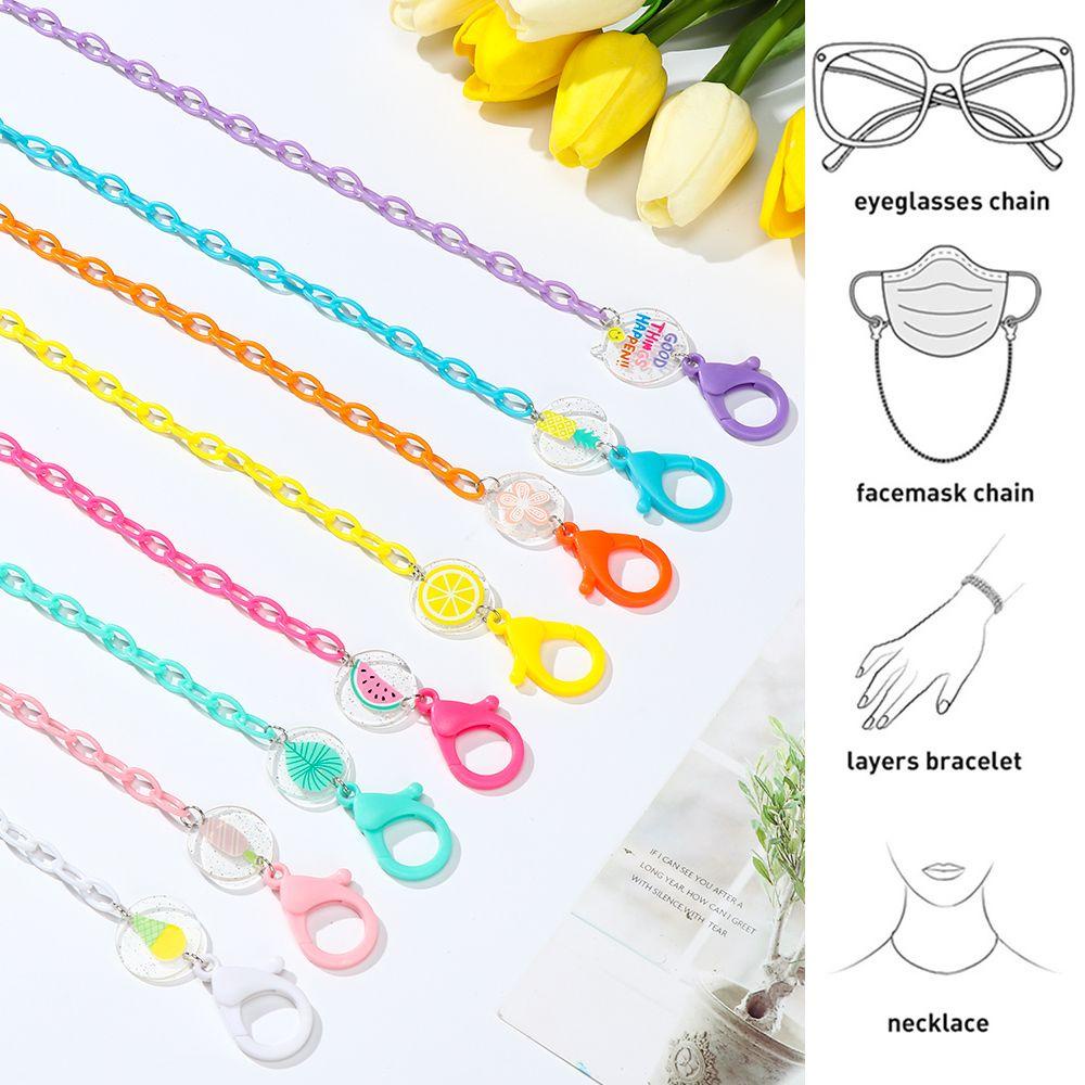 Nanas Kacamata Lanyard Wanita Olahraga Luar Ruangan Akrilik Sunglasses Rantai Holder