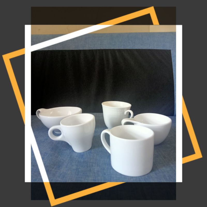 cangkir kopi keramik /cangkir teh keramik/cangkir hotel warna putih