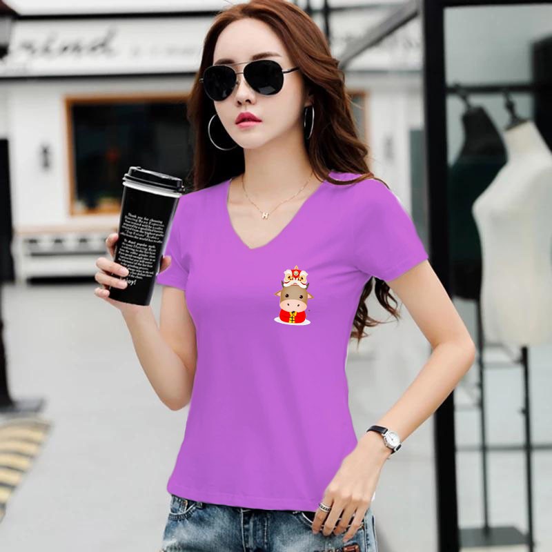 YOURSTYLE1119 - KAOS IMLEK/ KAOS WANITA VNECK BARONGSAI COW/ KAOS TERLARIS / KAOS VNECK