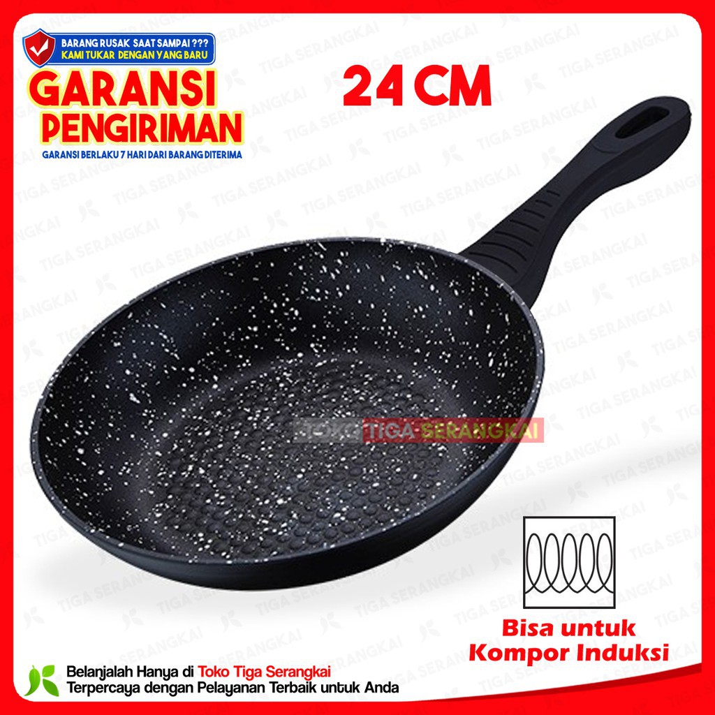 Cyprus Fry Pan Induksi Wajan Penggorengan Panci Marble 24 cm FP-0307