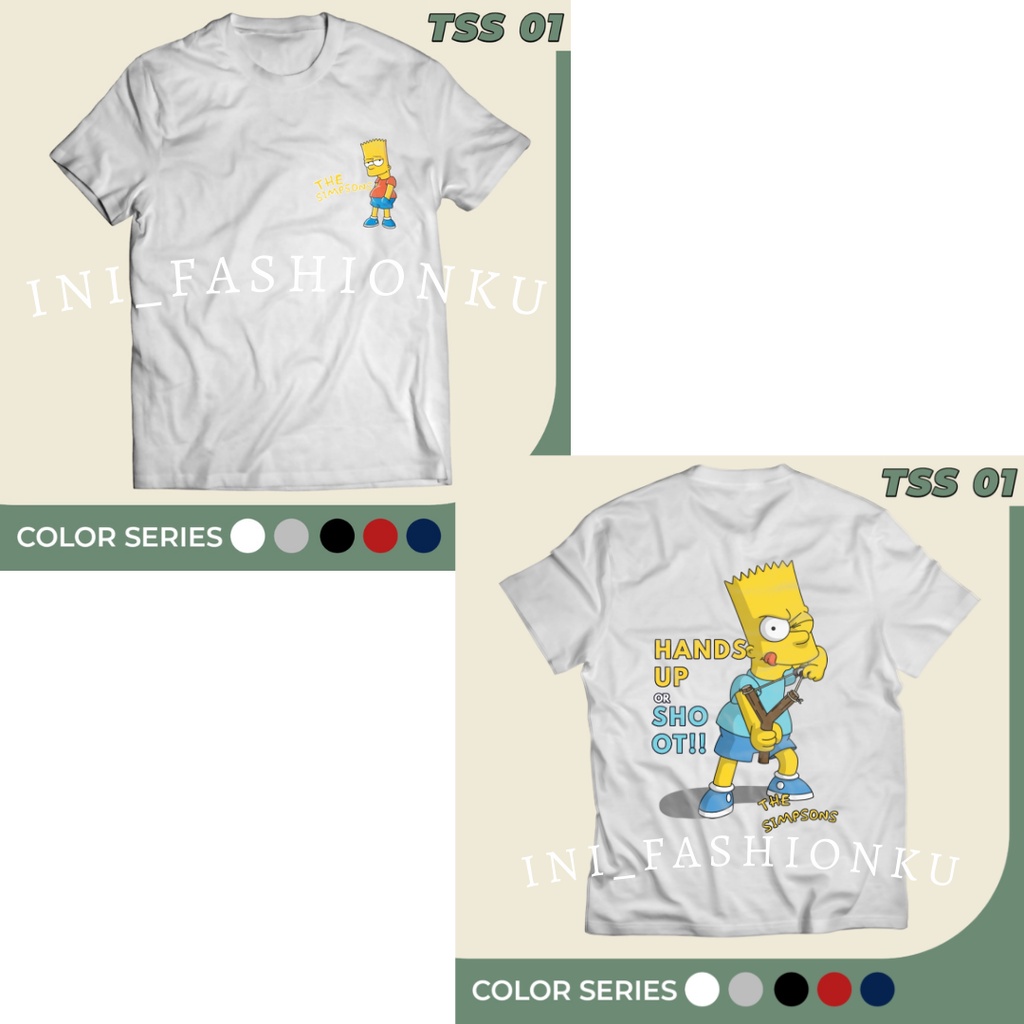 TSHIRT KEKINIAN  DTF THE SIMPSONS UNISEX SERIES 01| BART SIMPSON HANDS UP T-SHIRT FASHION| BAJU KAOS ATASAN UNISEX PRIA DAN WANITA