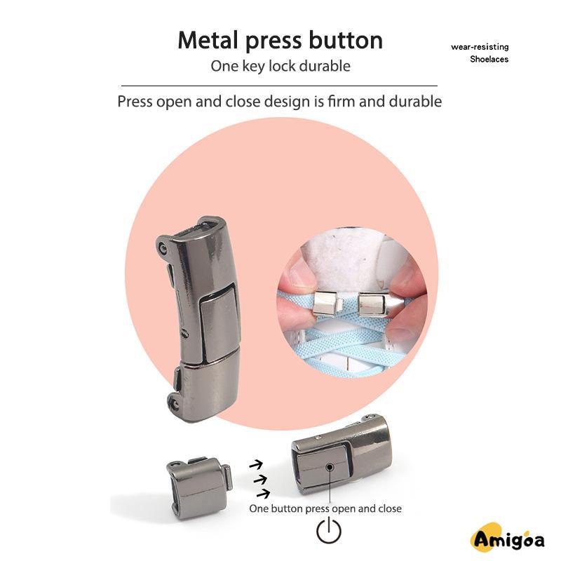 1 Set Tali Sepatu Magnet Simple Shoelace Magnetic Simple Lazy Tali Sepatu Elastis Bulat Karet Praktis - AG2