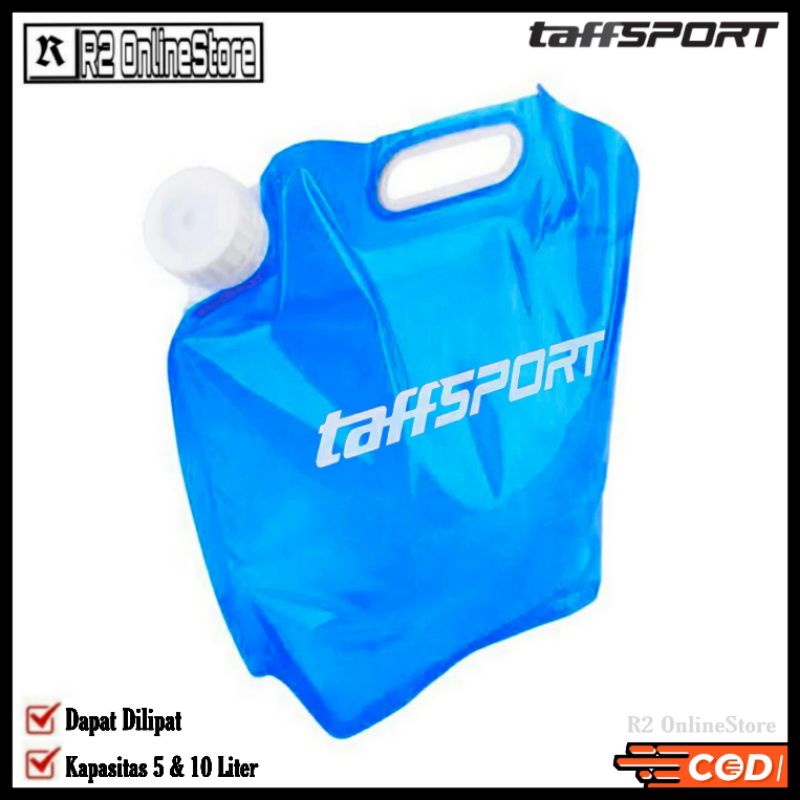 TaffSPORT Kantong Air Jerigen Lipat Plastik Bpa Portable Water Bag Kapasitas 10 Liter & 5 Liter Fold