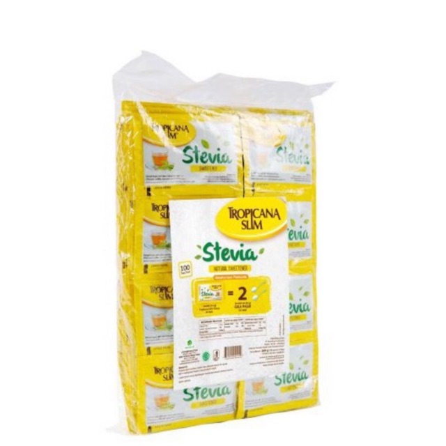 

Promo !!!! Tropicana slim Stevia Sweetener 100 Sacet