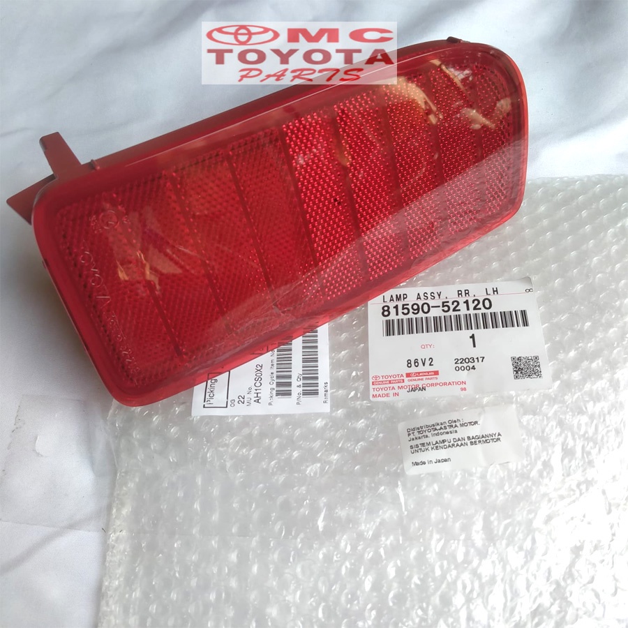 Lampu Reflektor / Mata Kucing Bumper Belakang Kiri Yaris 81590-52120