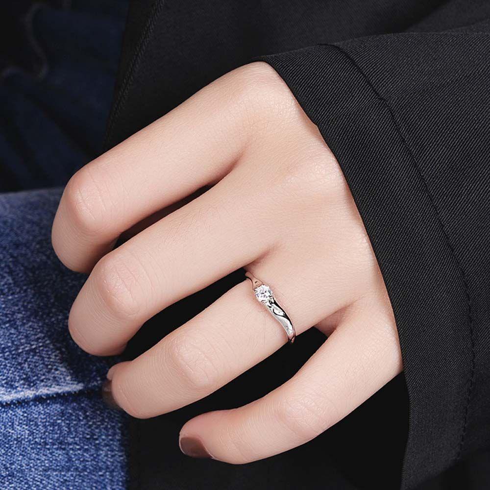 Mxbeauty Wanita Pembukaan Cincin Trendi Pernikahan Untuk Gadis Temperamen Zirkon Kristal Ekor Rings