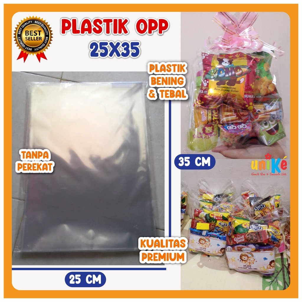 

PLASTIK PARSEL OPP 25x35 Plastik Kaca BENING Tebal Packing souvenir Goodie Bag Ultah Anak UNIKE