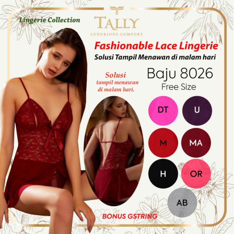 LINGERIE BAJU TIDUR SEKSI BROKAT TALLY 8026 8043 8083 - BUNGALILY