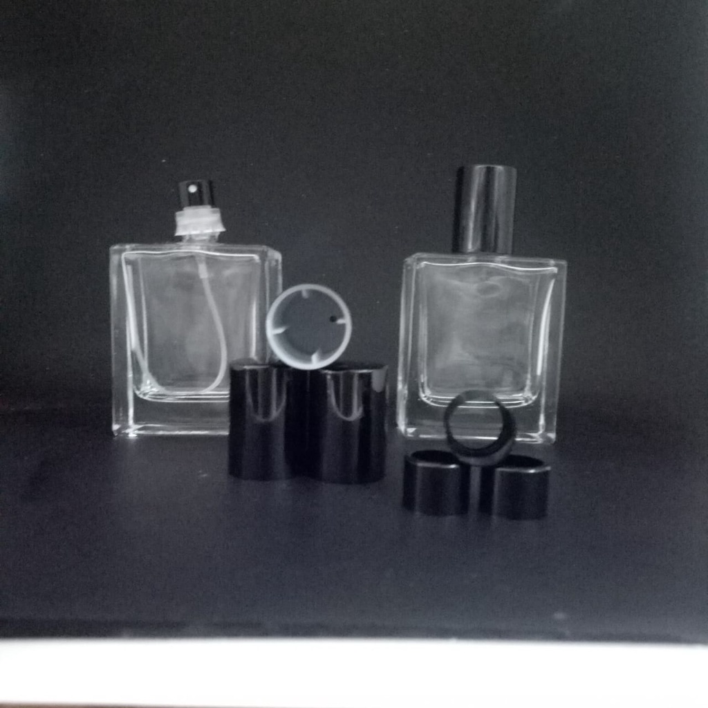 Botol Parfum V32341 easy pump hitam black cap 28 mm