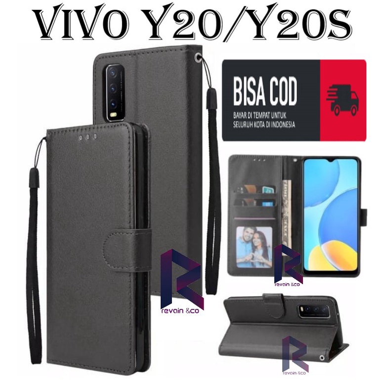 CASE VIVO Y20 Y20S FLIP WALLET LEATHER KULIT PREMIUM SARUNG BUKA TUTUP FLIP CASE VIVO Y20 Y20S