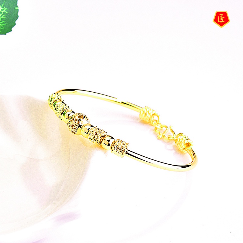 [Ready Stock]Women's Exquisite Balls Lucky Beads Gold Bracelet