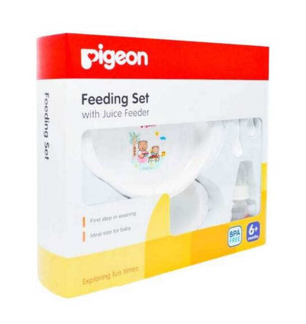 Pigeon Feeding Set With Juice Feeder Set Alat Makan Bayi