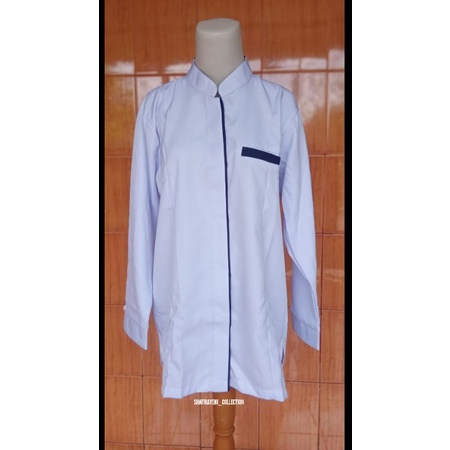 Baju Dinas List Navy Wanita 1 kantong Dada/ Baju ASN Wanita