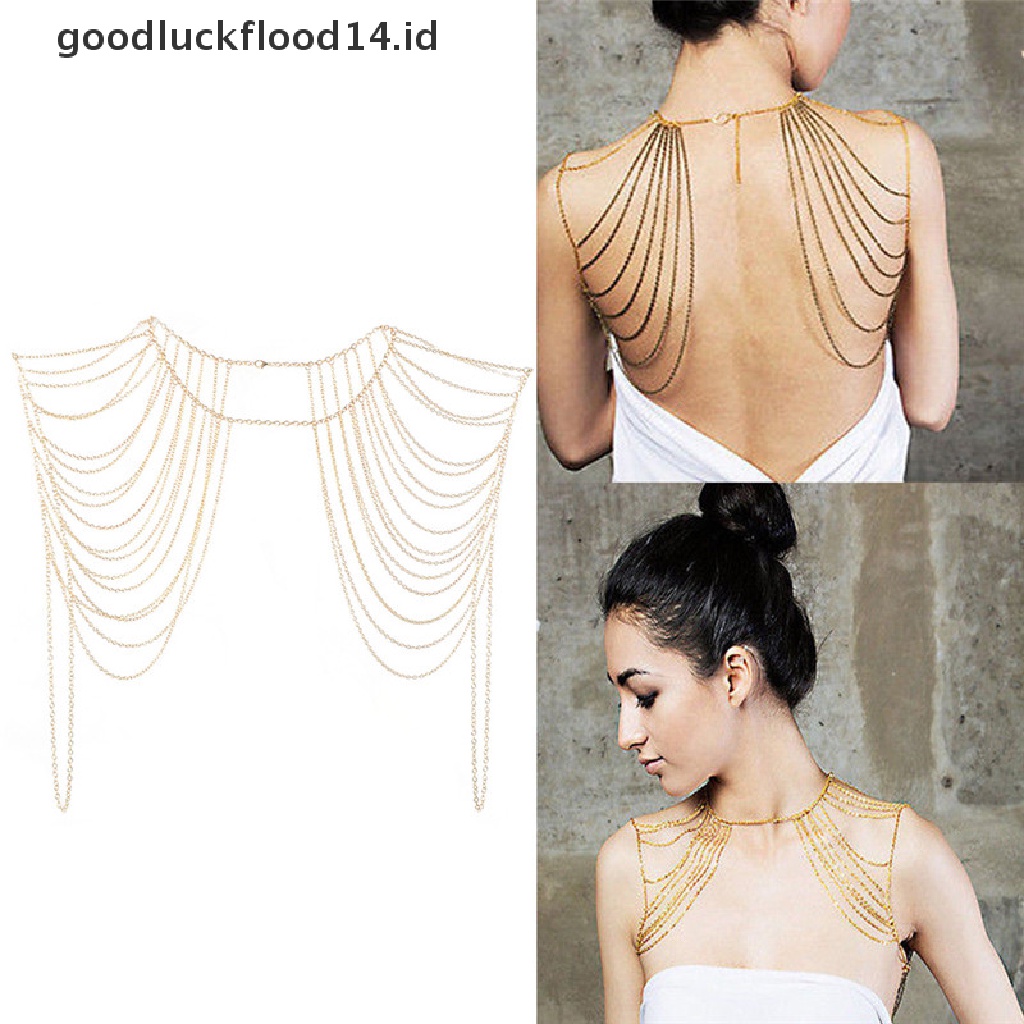 [OOID] Style Fashion Sexy Body Women Jewelry Tassels Link Body Shoulder Chain Necklace ID