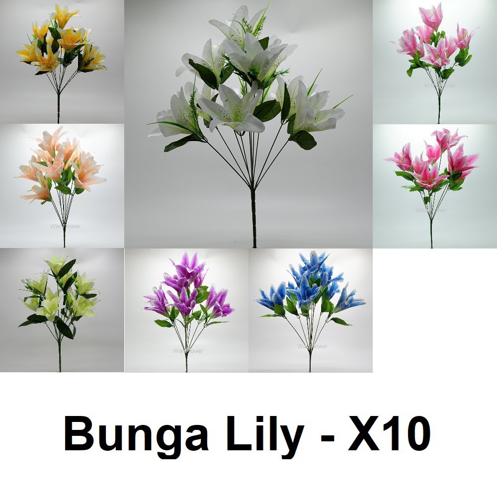 WANFLOWER Bunga Lily X10 * HIJAU MUDA