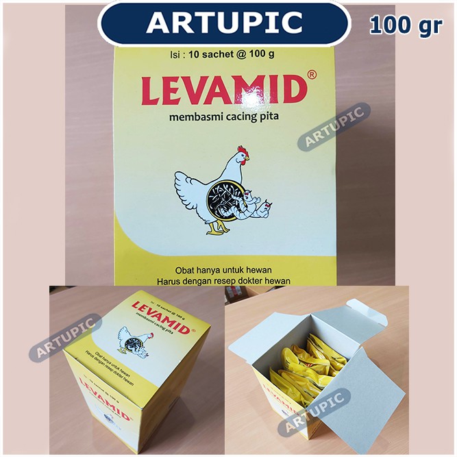 Levamid 100 gram Obat Pembasmi Cacing Pita Gilik Ayam Unggas Burung Hewan Medion Artupic