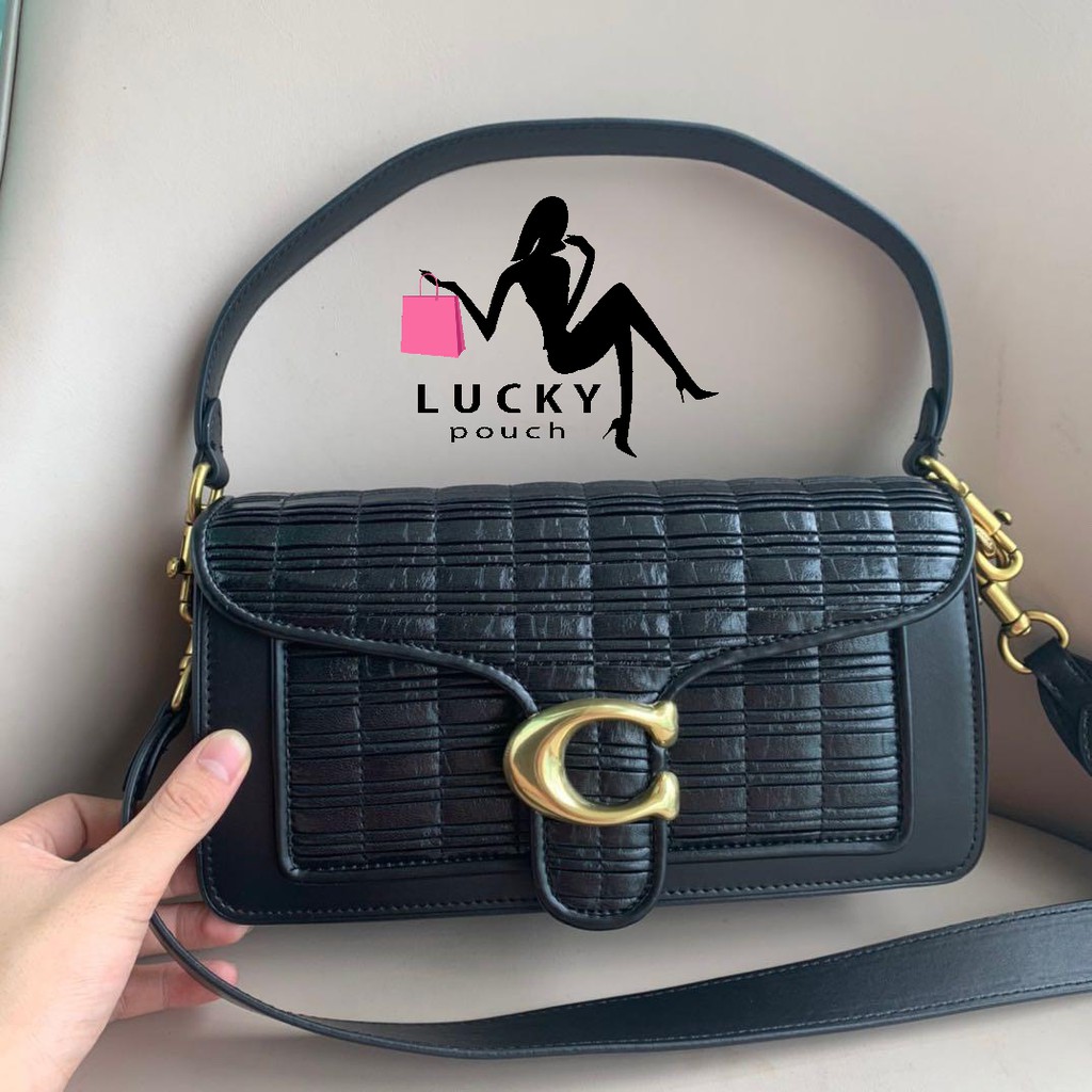 Coach Tabby Shoulder Bag 26 With Pleating Brass Black