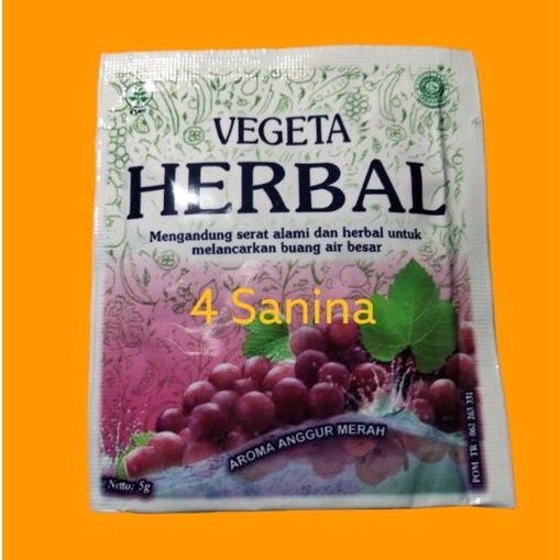 Vegeta herbal 1 sachet 5 gr /vegeta melancarkan buang air besar