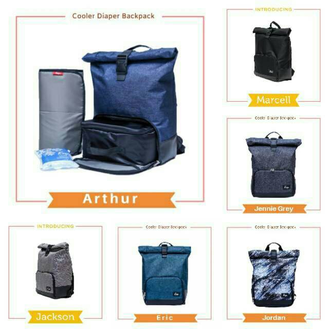 Allegra - Roll Top Cooler Diaper Bag Backpack Marcel Nico Victor Jackson Arnold Crystal  Nadine