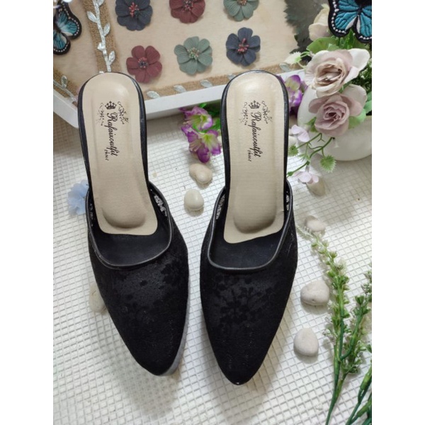 sepatu seyla hitam tinggi 10cm lancip Stiletto