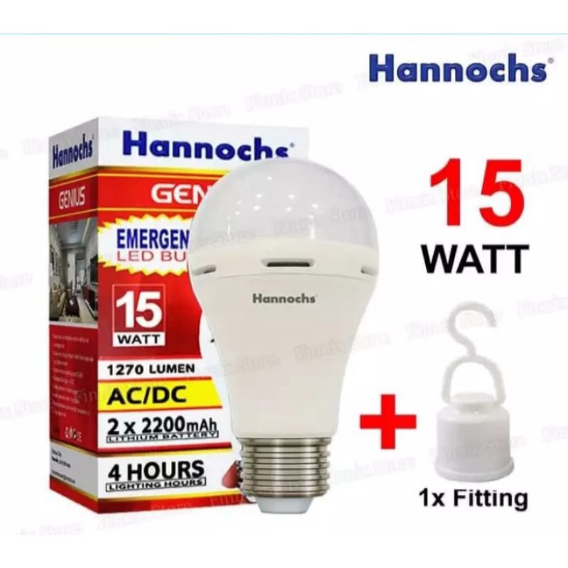 Jual Lampu Led Emergency Merk Hannochs Watt Ac Dc X Mah Shopee