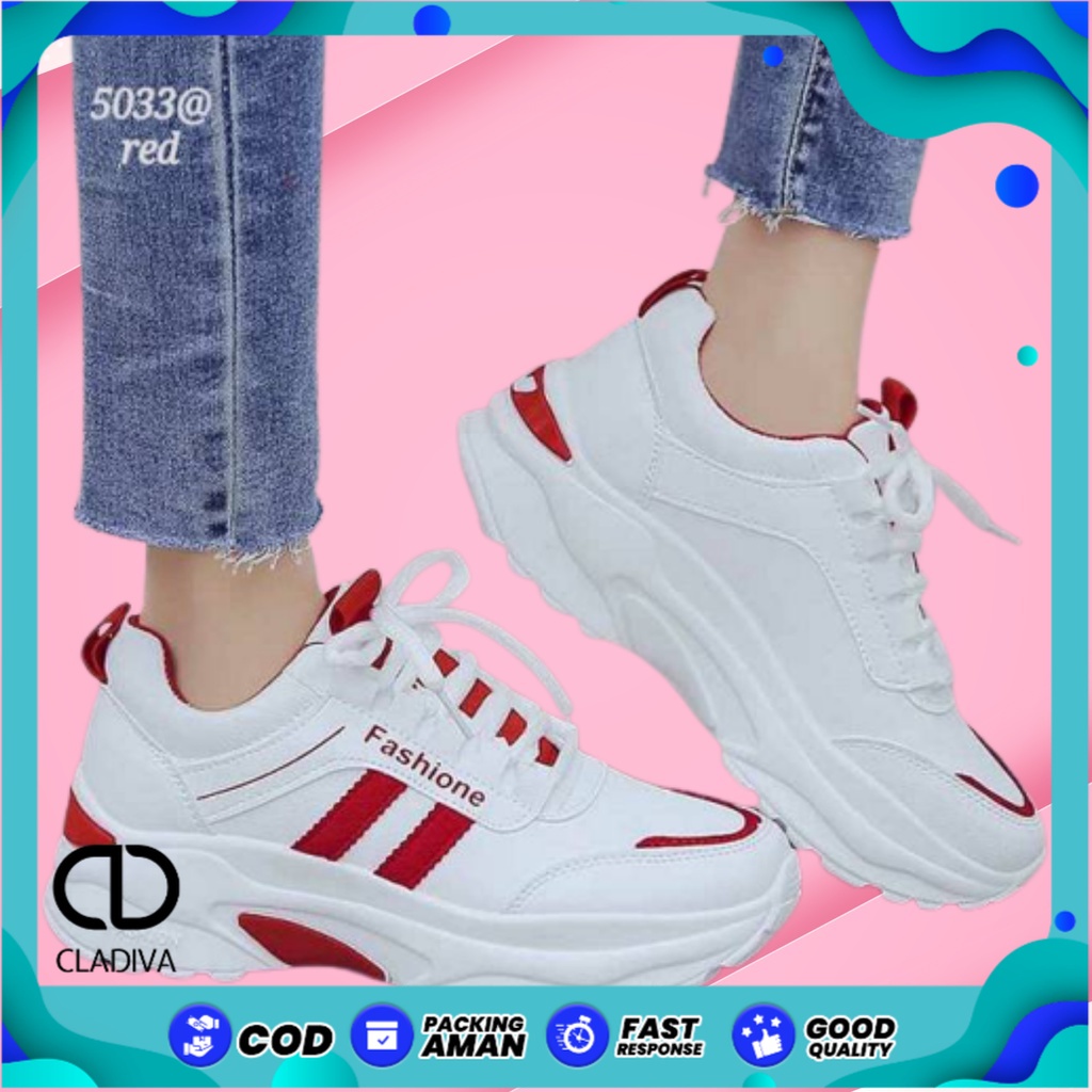 Sepatu Sneakers Wanita Gaya Korea Fashionable Spatu Fashion Fashione Perempuan Cewe Cewek Korean Style FSH154