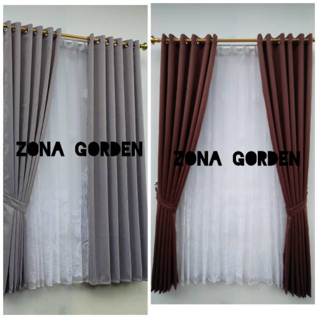 Gorden blackout import abu muda  coklat  jendela pintu 