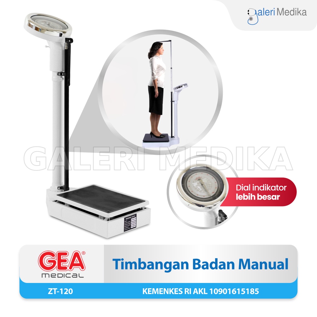 Timbangan Berat Badan + Pengukur Tinggi / Panjang Badan GEA ZT-120 / ZT 120 / ZT120