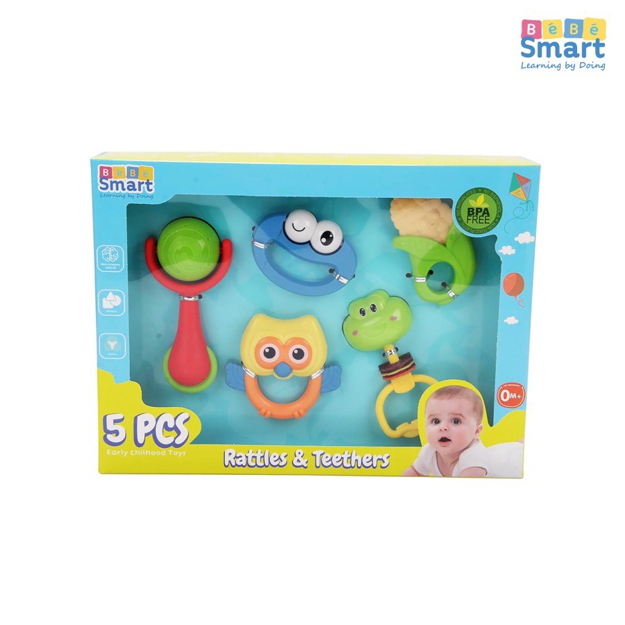 Makassar ! Bebe Smart Rattles and Teether 5 PCS