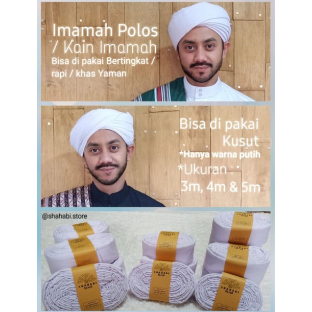 Imamah Polos, Kain Imamah ukuran 4 meter, Imamah Habib, Imamah Hadramaut