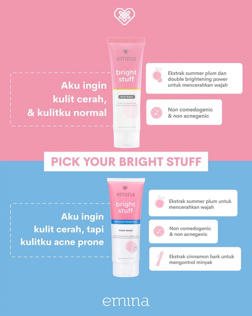 Emina Bright Stuff for Acne Prone Skin Face Wash - Sabun Muka Mencerahkan Untuk Kulit Mudah Berjerawat BISA COD