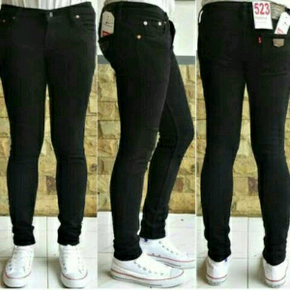 Dijual CELANA JEANS cewek LEVIS BLACK Diskon