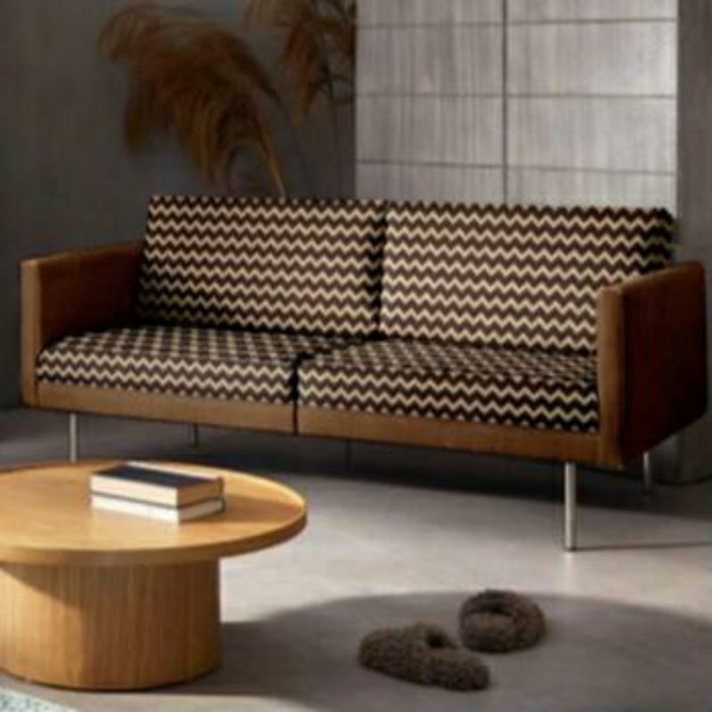 Kain sofa motif chevrons zigzag merah putih - stool, kursi, pouff, sofabed, DIY homedecor table runn