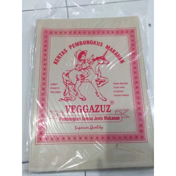 PROMO Isi 100 Lembar Kertas Nasi Coklat Merk vegasus Pembungkus Makanan UK. 26,5X36,5 Alas Tatakan M