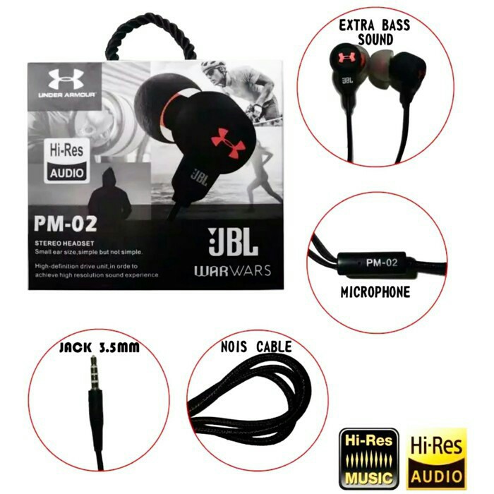 HEADSET HANDSFREE EARPHONE JBL PM02 EXTRA BASS BY HARMAN KARDON