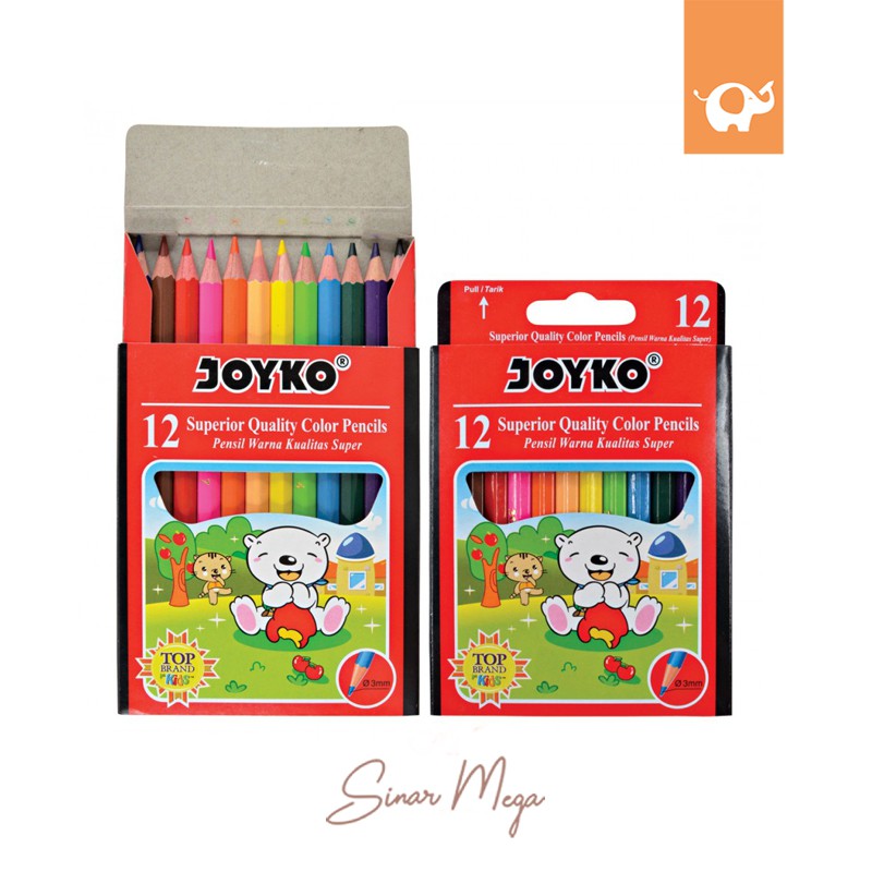 Joyko Pensil Warna Pendek Mini CP-S12 Colour Pencil Small Murah Berkualitas-1