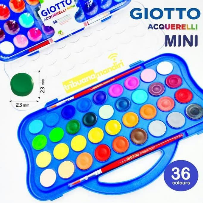 GIOTTO ACQUERELLI MINI 36 WARNA WATERCOLOR CAT AIR WATERCOLOUR ANAK