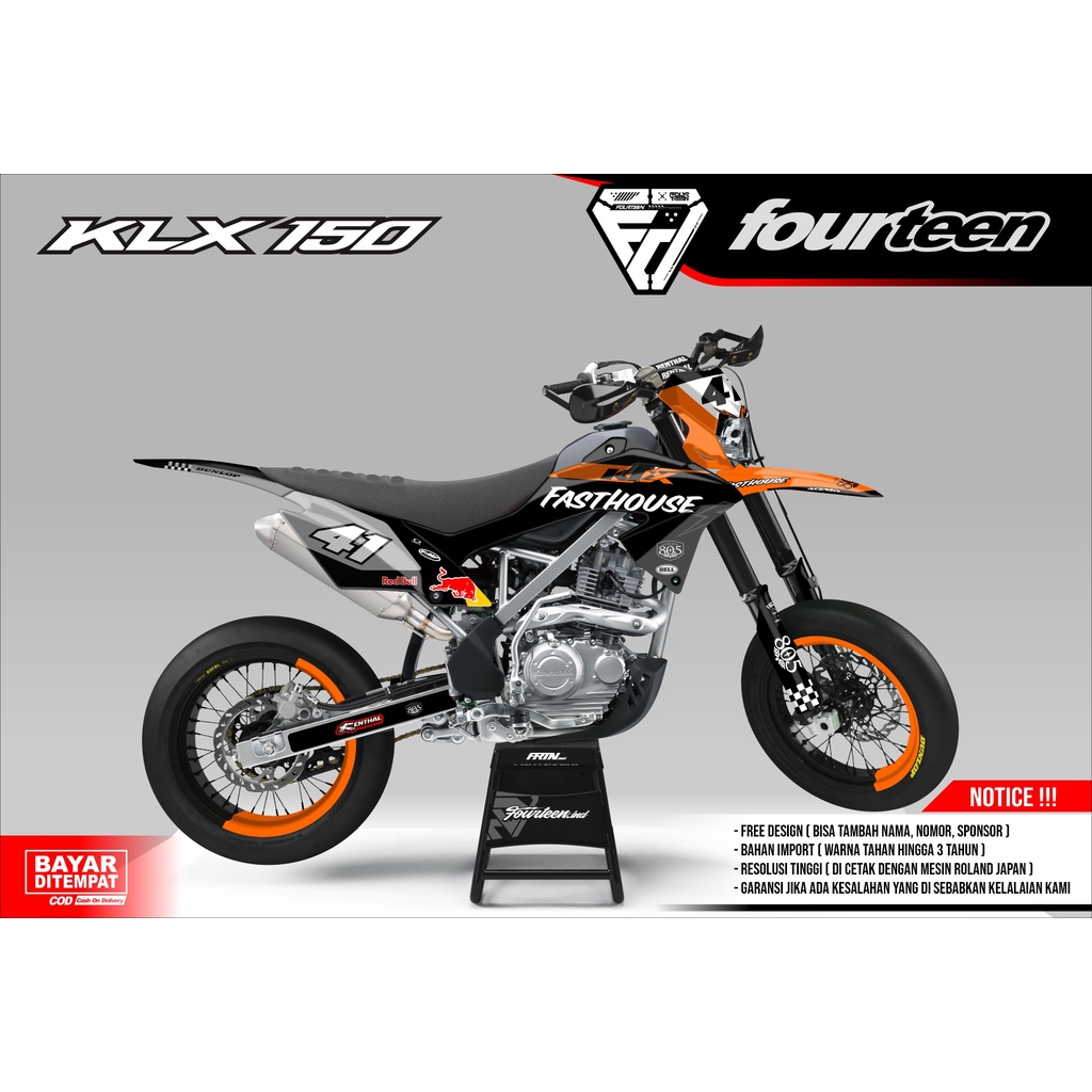 DECAL KLX 150 BF - stiker dekal klx full body custom FASTHOUSE