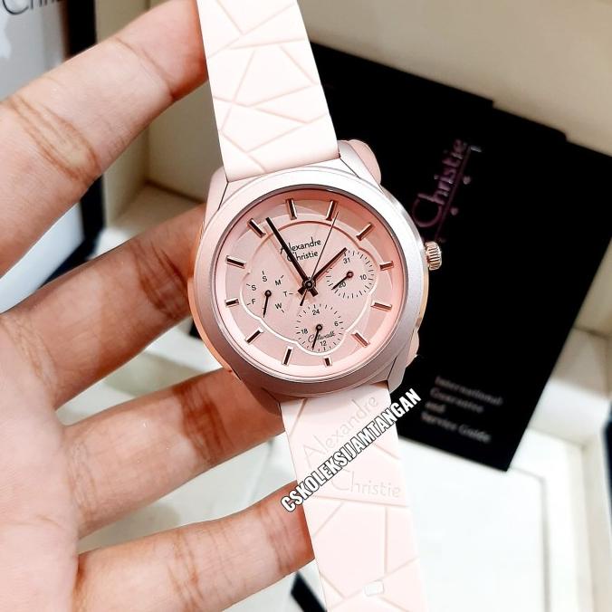 JAM TANGAN WANITA ALEXANDRE CHRISTIE AC 2999 AC2999 ROSEGOLD PEACH ORI barang ada