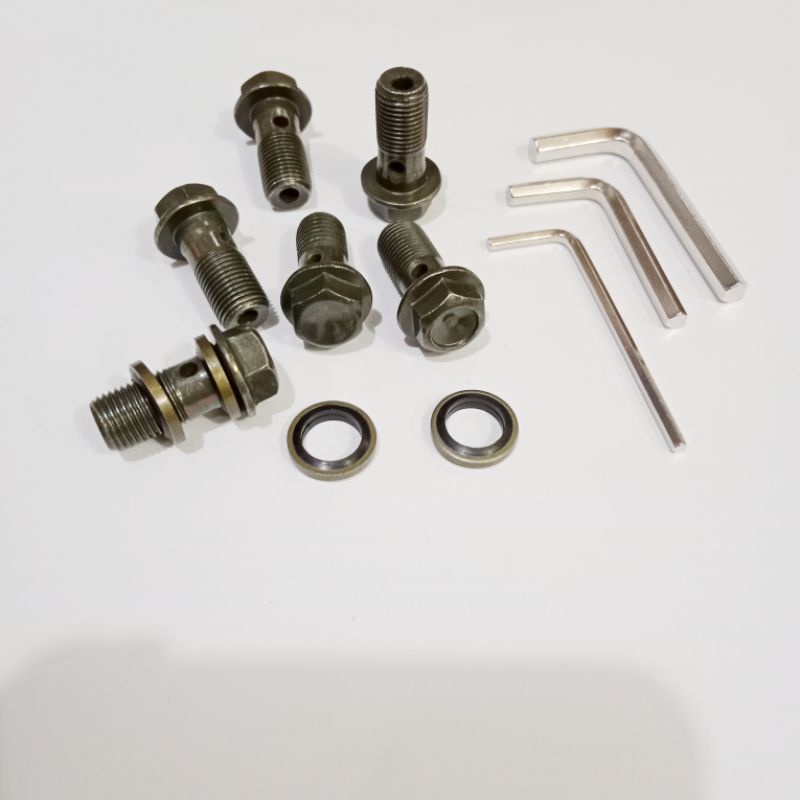 ring baut banjo caliper baut kaliper/selang rem free kunci L ring bahan tembaga baut selang rem