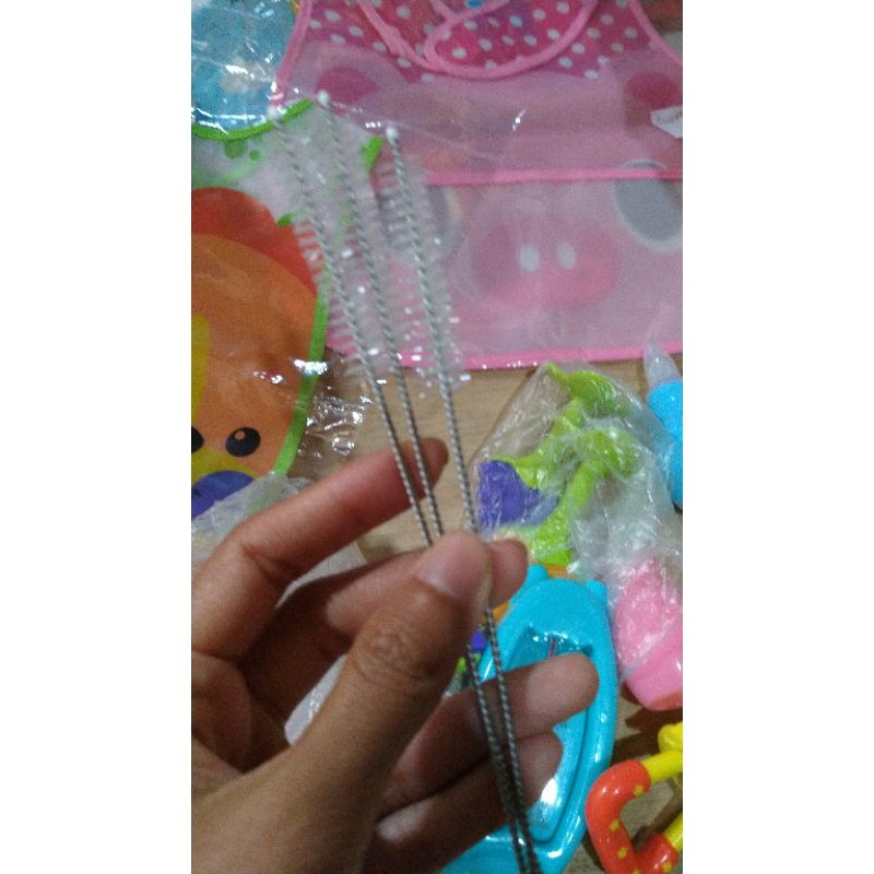 COD peralatan mpasi bayi (sendok /slaber /empeng buah/gigitan bayi)-sikat sedotan