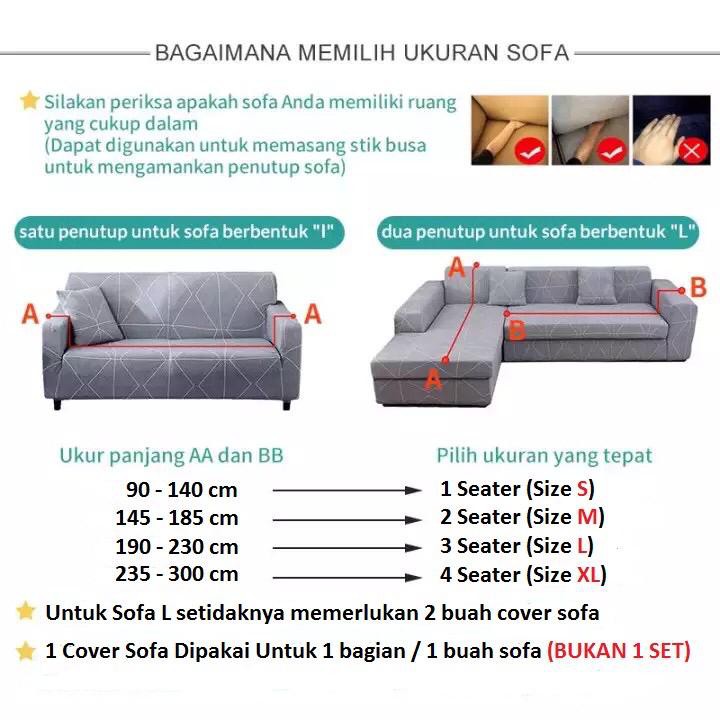 Cover Sofa Sarung Pelindung Sofa 1/2/3/4 Seater Sofa Cover Elastic Sarung bantal sofa